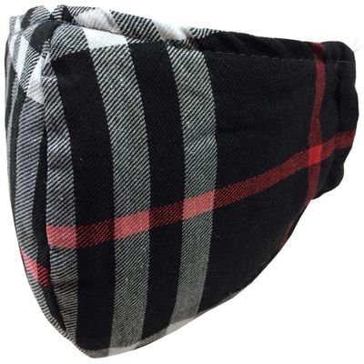 K-Milano Pack of 5 Relief Masks, 3-Ply, Mouth and Nose Mask Made of Fabric, Reusable, Washable, Suitable for Everyday, Leisure, Sports, Outdoor, MSK 001, Black Chequered