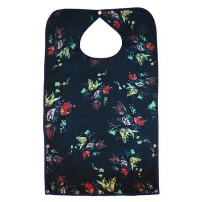 Waterproof Detachable Bib Adult Mealtime Cloth Protector Disability Aid Apron - Floral Floral