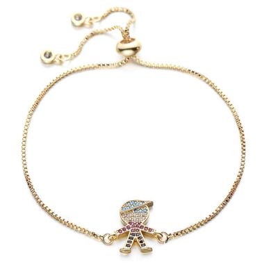 Bracelet Colorful Cubic Zircon Bracelet Adjustable Chain Charm Couple Bracelet