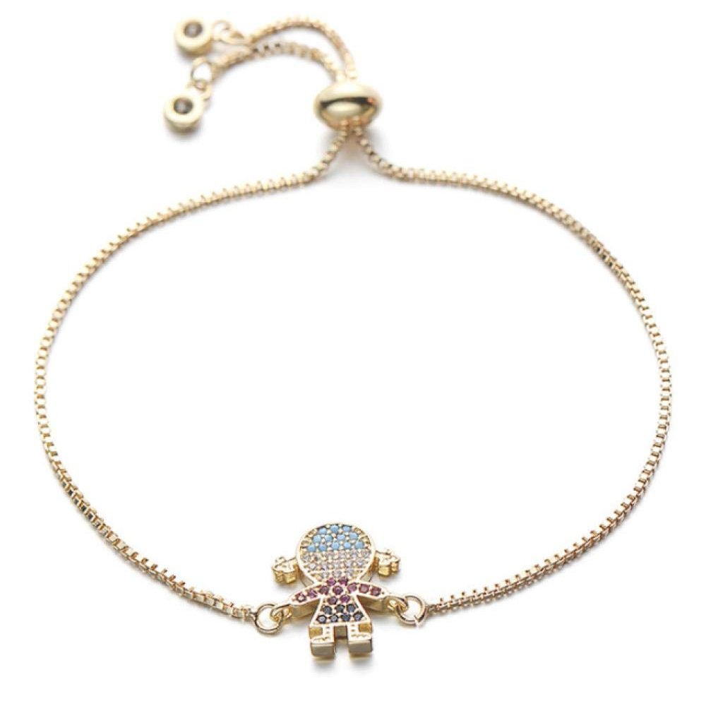 Bracelet Colorful Cubic Zircon Bracelet Adjustable Chain Charm Couple Bracelet