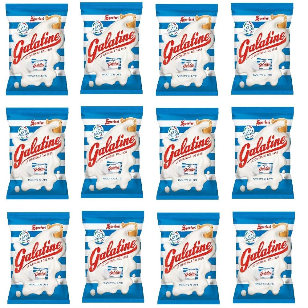 12x Sperlari Galatine Caramelle Sweets with Milk Taste Italy Candy Lollies 125g