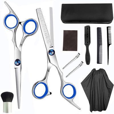 Shears Hair Professional Set, Barber Cape, Hair Cutting Set, Neck Duster, Thinning Shears, Home or Hairdresser Use
