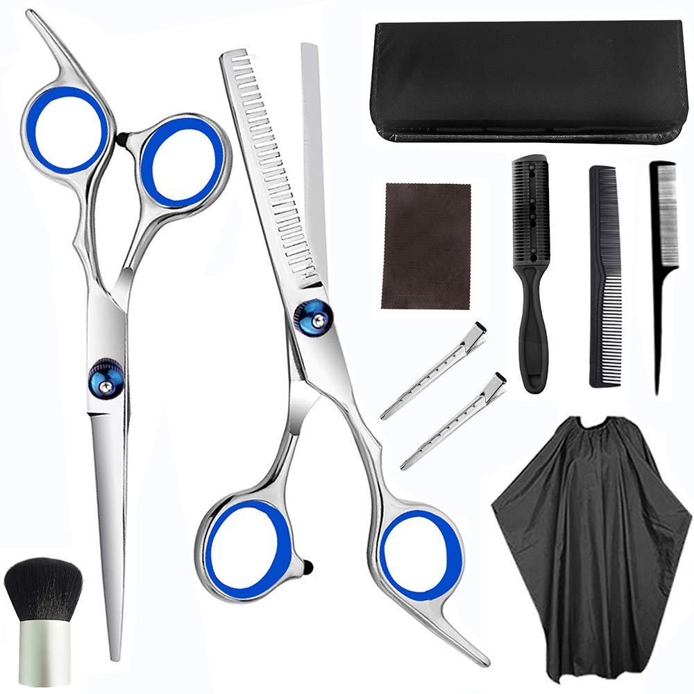 Shears Hair Professional Set, Barber Cape, Hair Cutting Set, Neck Duster, Thinning Shears, Home or Hairdresser Use