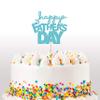 Cakeshop Fathers Day Glitter Cake Topper, Fathers Day Day Cake Topper Decoration "Happy Fathers Day" - Double Sided 400gsm Glitter Card, Choice 14 of Colours and Loads of Styles (Duck Egg Blue) view 1