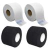 Beaupretty 4rolls Disposable Neck Paper Scarf for Hair Salon White and Black Colors Collar Paper for Styling and Makeup Protection view 1