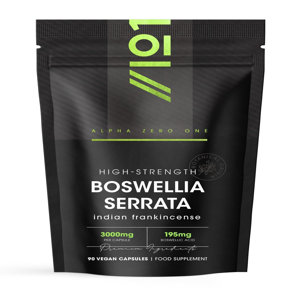 Boswellia Serrata Extract 3000mg  65% Boswellic Acid (150mg per Capsule) - 90 Capsules (3 Months Supply)  Resealable and Recyclable Pouch by Alpha01