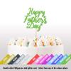 Cakeshop Fathers Day Glitter Cake Topper, Fathers Day Day Cake Topper Decoration "Happy Fathers Day" - Double Sided 400gsm Glitter Card, Choice 14 of Colours and Loads of Styles (Green) view 2