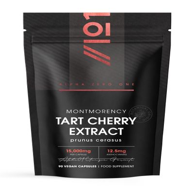 Montmorency Cherry 15,000mg  Standardised 5% Anthocyanins Tart Cherry Extract - 90 Vegan Capsules - Antioxidant Rich Supplement - by Alpha01