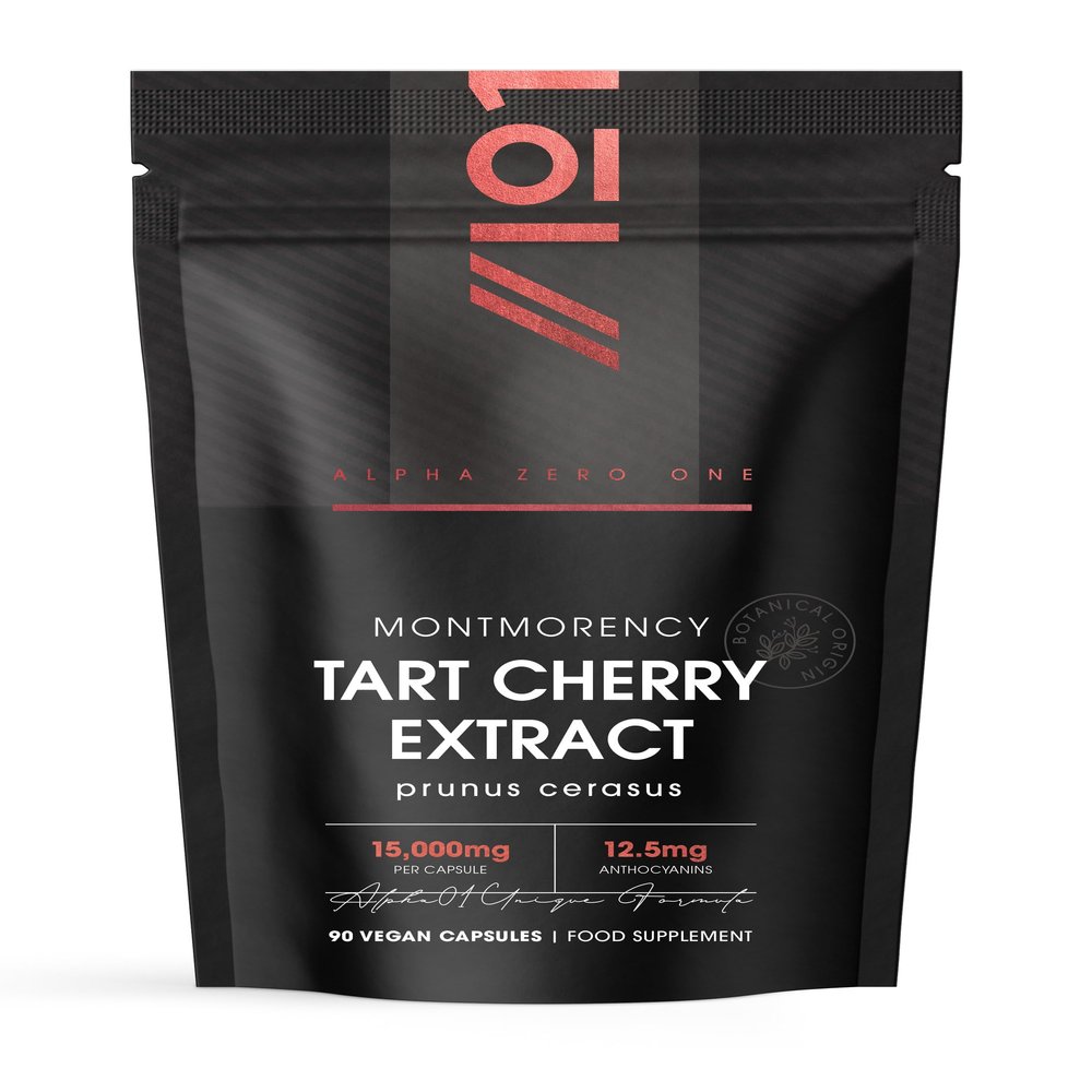 Montmorency Cherry 15,000mg  Standardised 5% Anthocyanins Tart Cherry Extract - 90 Vegan Capsules - Antioxidant Rich Supplement - by Alpha01