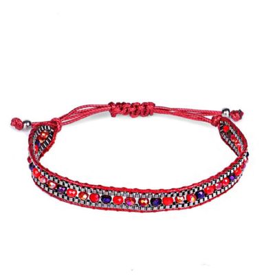 Bracelet Round Glass Colorful Beaded Bracelet Woven Couple Jewelry Bracelet