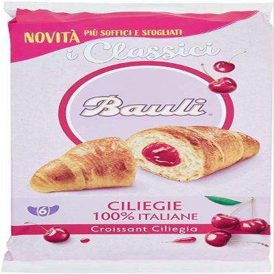 12x Bauli Cornetti Ciliegia Croissant Filled with Cherry brioche (6 x 50g) 300g