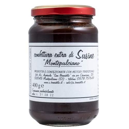 artisan jams of fresh fruit only San Benedetto Montepulciano (Italy) (plums with sugar gr. 400 1 jar)