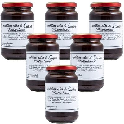 artisan jams of fresh fruit only San Benedetto Montepulciano (Italy) (plums with sugar gr. 760 6 jars)