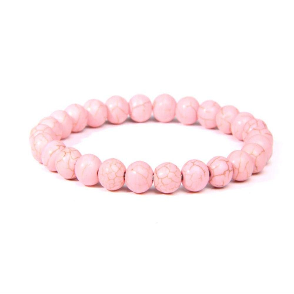 Bracelet Women'S Pink Stone Bead Bracelet Couple Bracelet