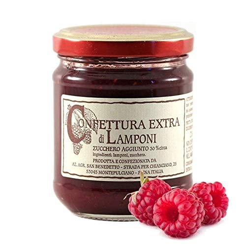 Jam of fresh fruit sacred benedict Montepulciano lamponi con zucchero (1 jar 210 grams)
