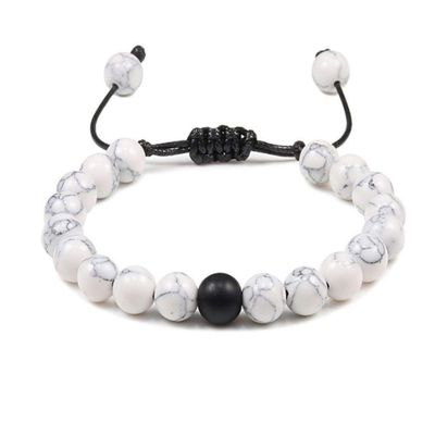 Bracelet Natural Lava Stone Couple Weave Bracelet Men