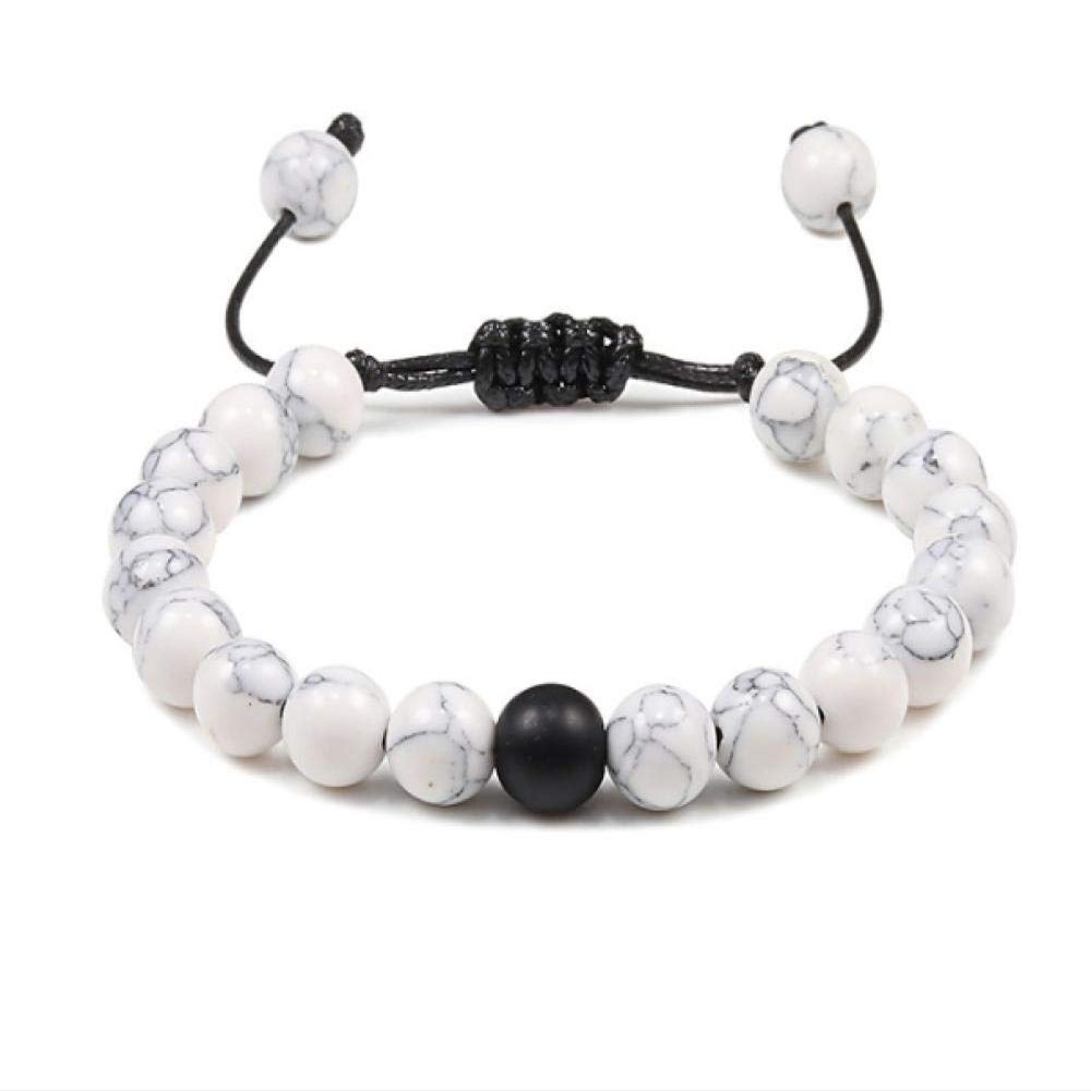 Bracelet Natural Lava Stone Couple Weave Bracelet Men