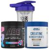 Applied Nutrition Bundle ABE Pre Workout 375g + Creatine 250g + 700ml Protein Shaker | All Black Everything Pre Workout Powder, Energy & Performance with Creatine, Beta Alanine (Bubblegum Crush) view 1