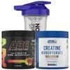 Applied Nutrition Bundle ABE Pre Workout 375g + Creatine 250g + 700ml Protein Shaker | All Black Everything Pre Workout Powder, Energy & Performance with Creatine, Beta Alanine (Strawberry Mojito) view 1