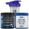 Applied Nutrition Bundle ABE Pre Workout 375g + Creatine 250g + 700ml Protein Shaker | All Black Everything Pre Workout Powder, Energy & Performance with Creatine, Beta Alanine (ICY Blue Raz) view 1