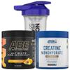 Applied Nutrition Bundle ABE Pre Workout 375g + Creatine 250g + 700ml Protein Shaker | All Black Everything Pre Workout Powder, Energy & Performance with Creatine, Beta Alanine (Tropical) view 1