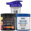 Applied Nutrition Bundle ABE Pre Workout 375g + Creatine 250g + 700ml Protein Shaker | All Black Everything Pre Workout Powder, Energy & Performance with Creatine, Beta Alanine (Fruit Punch) view 1