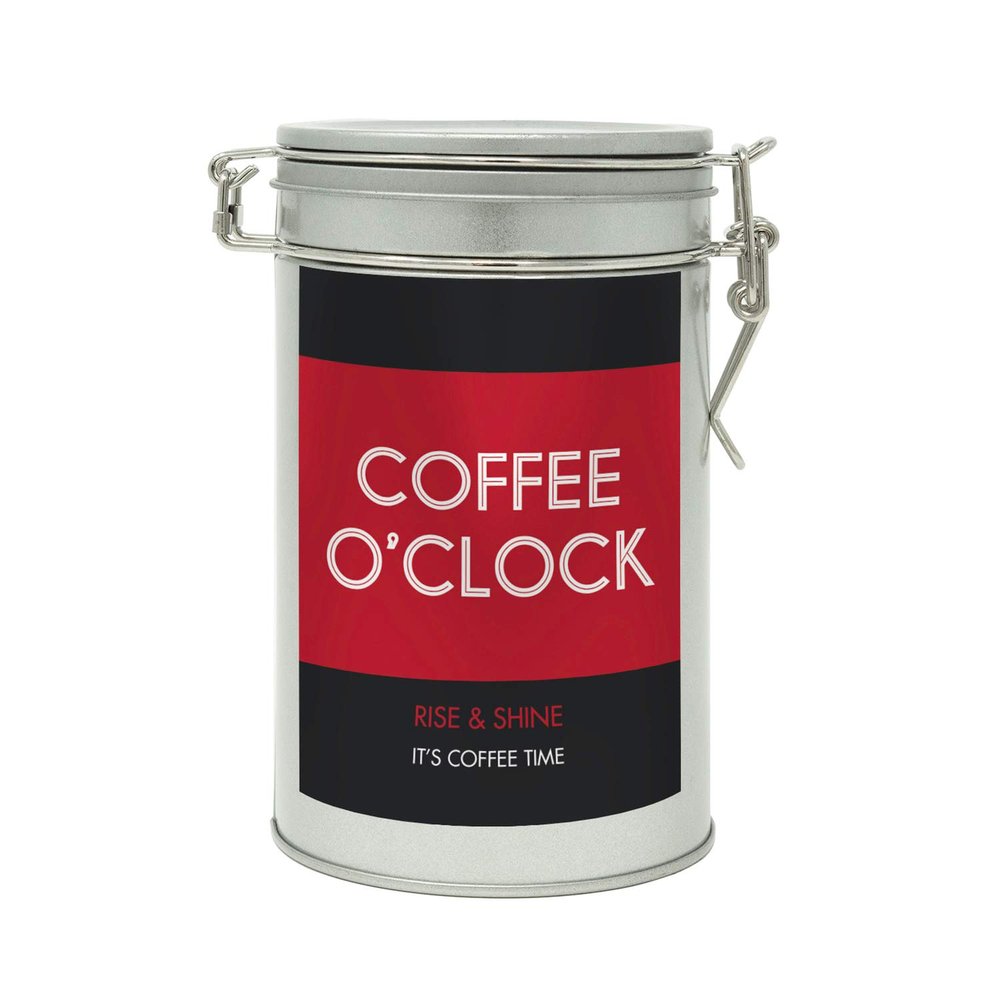 Sistir, Coffee O Clock, Coffee Gift In A Tin, Red. 100% Arabica Grounds, Roasted and Packed in the UK. 150g
