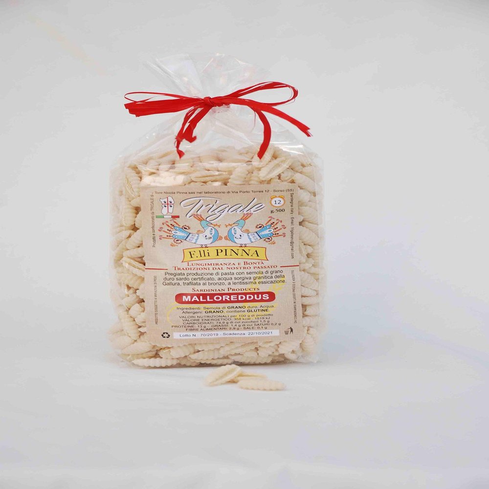 24 x 500 g - Sardinian Malloreddus. Typical pasta produced in Sorso (Sardinia) by the pasta factory Trigale
