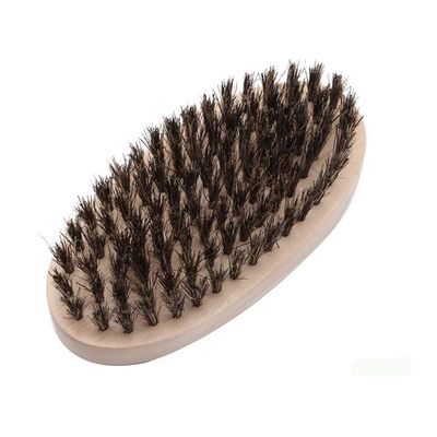 CheungLee Beard Brush, Men Natural Faux Boar Bristle Wood Handle Military Pocket Mustache Beard Grooming Comb Brush
