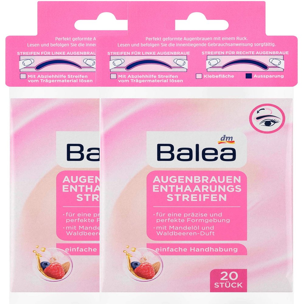 Balea Eyebrow Hair Removal Strips 2 x 20 Pieces