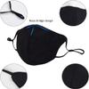 Cotton Face Masks Face Covers Carbon Filter Washable and Reusable Mouth Cover Outdoor Protective Clothing Bandanas (Black, 2Masks+4Filter) view 3