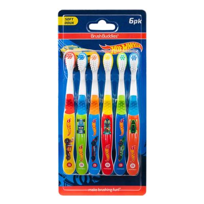 BrushBuddies Hot Wheels Soft Toothbrush 6pk