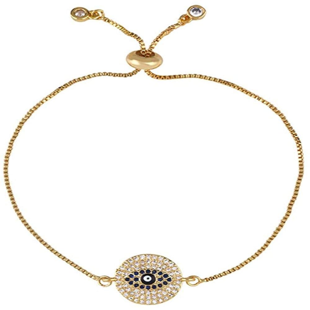 Bracelet Jewelry Turkish Evil Eye Bracelet For Woman Cz Rainbow Stone Tennis Bracelet 24K Gold Evil Eye Jewelry Pulsera De Ojo Turco