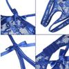 Floral Lace Exotic Bodysuit Women Hollow Spaghetti Strap Babydoll Open Crotch Bodystocking Body Encaje Mujer Women Sleepwear-Blue_XXXL view 4