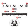 Timiful Broom Mop Holder Wall Mounted Storage Organizer 17'' with 3 Racks and 4 Hooks Utility Heavy Duty Tool Hanger for Garage Storage Kitchen Organization Closet Laundry Room Garden Office, Black view 3