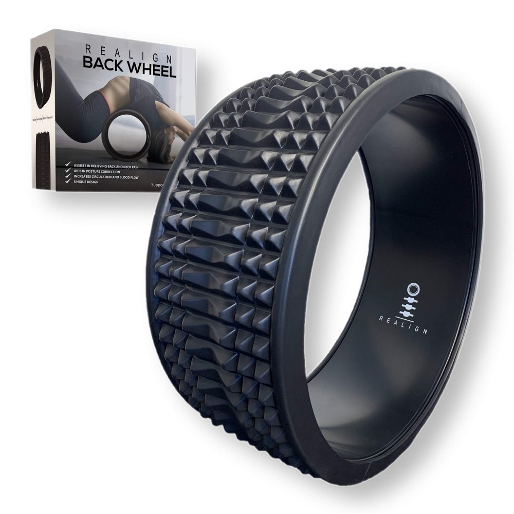 Realign Back Wheel: Back Pain Relief, Foam Roller (Black/Black)