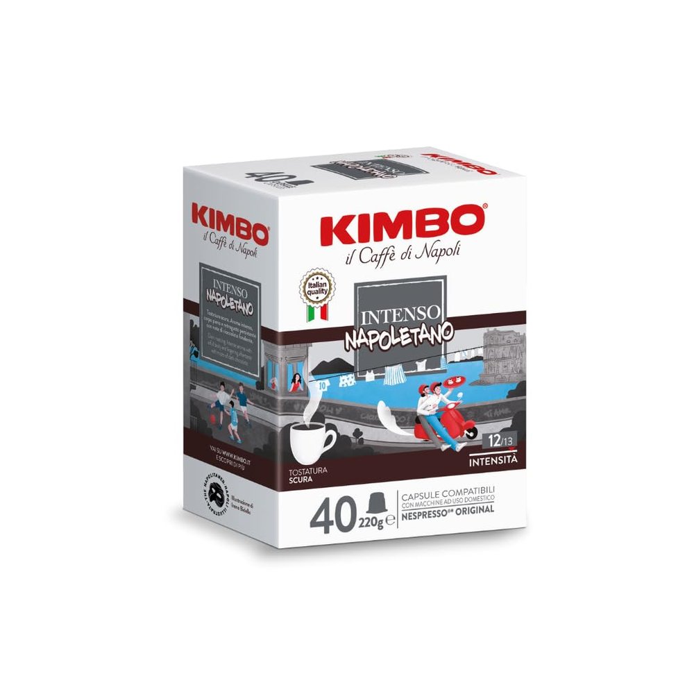 Kimbo Intenso Coffee Capsules, Compatible with Nespresso, 4 Packs of 40 Capsules (Total 160 Capsules)