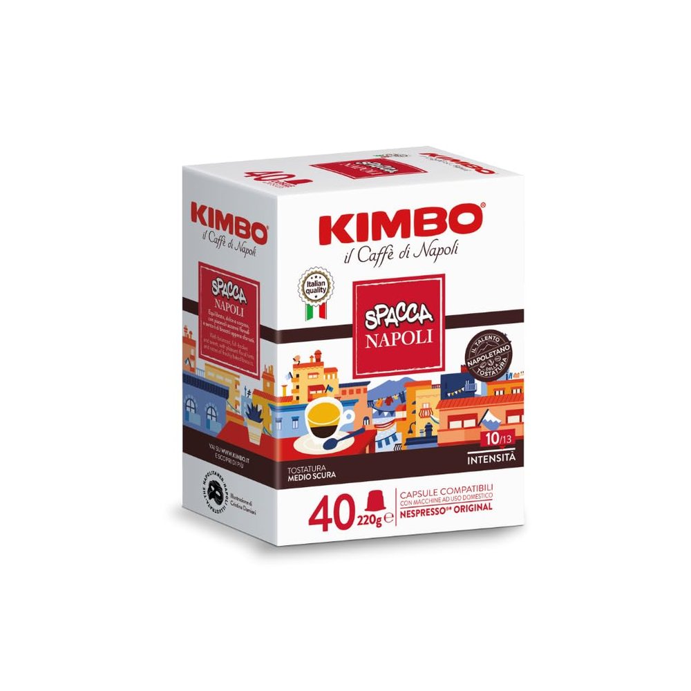 Kimbo Napoli Coffee Capsules, Compatible with Nespresso, 4 Packs of 40 Capsules (Total 160 Capsules)