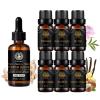 100% Pure Coconut Vanilla Essential Oil Set for Diffuser, 100% Pure Pumpkin Seed Essential Oil, 7x10ml Aromatherapy Amber Oils Set - Peony, Pine Needles, Vanilla, White Musk Oils for Massage view 1