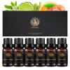 100% Pure Lemon Essential Oil Set for Diffuser, Therapeutic Grade Orange Essential Oils Set for Massage, 6x10ml Aromatherapy Lemongrass Oils Set - Grapefruit, Bergamot, Neroli Oils for Home view 1
