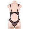 KHDFYER Lace Teddy Lingeries Open Cup Bowknot Sexy Body Koronkowe Women Crotchless See-Through Attractive One-Piece-Black Teddy_M view 3