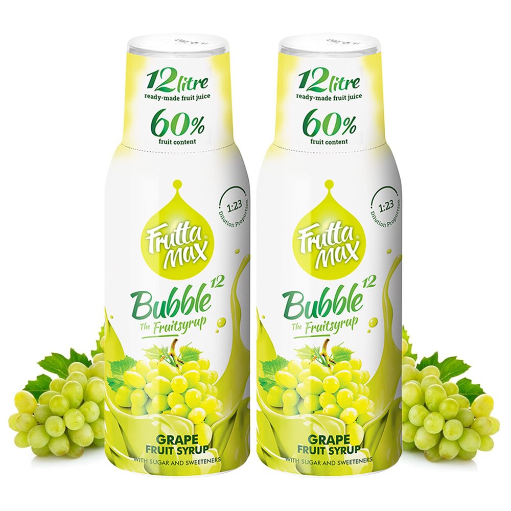 2 Pack - FruttaMax Grape Syrup | Less Sugar | 60% Real Fruit Concentrate | Suitable for soda Machine 2x500ml