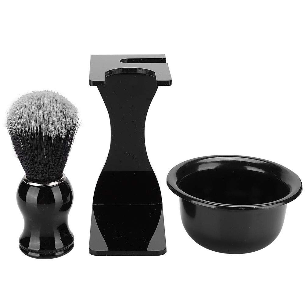 3 In 1 Shaving Brush Kit Hair Shaving Brush + Beard Shaving Stand + Shaving Soap Bowl Shaving Cleaning Tool