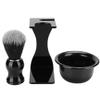 3 In 1 Shaving Brush Kit Hair Shaving Brush + Beard Shaving Stand + Shaving Soap Bowl Shaving Cleaning Tool view 1
