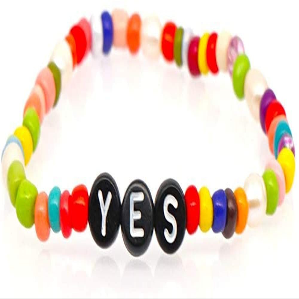 Bracelet Jewelry Women S Bracelet European And American Fashion Alphabet Rainbow Glass Beads Bracelet Natural Freshwater Pearl Ethnic Bracelet