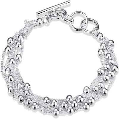 Bracelet Jewelry 925 Silver Bracelets 6Line Light Bangle Silver 6 Layer Chain Link Bracelet For Women Men