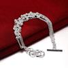 Bracelet Jewelry 925 Silver Bracelets 6Line Light Bangle Silver 6 Layer Chain Link Bracelet For Women Men view 4