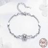 Bracelet Jewelry 925 Silver Blooming Peach Love Flower Lobster Bracelets For Women Silver Jewelry Gift29Cm view 2