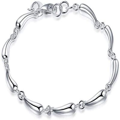 Bracelet Jewelry Silver Chain Water Drop Droplets Silver Rolo Bracelets Jewelry Silver Bracelet