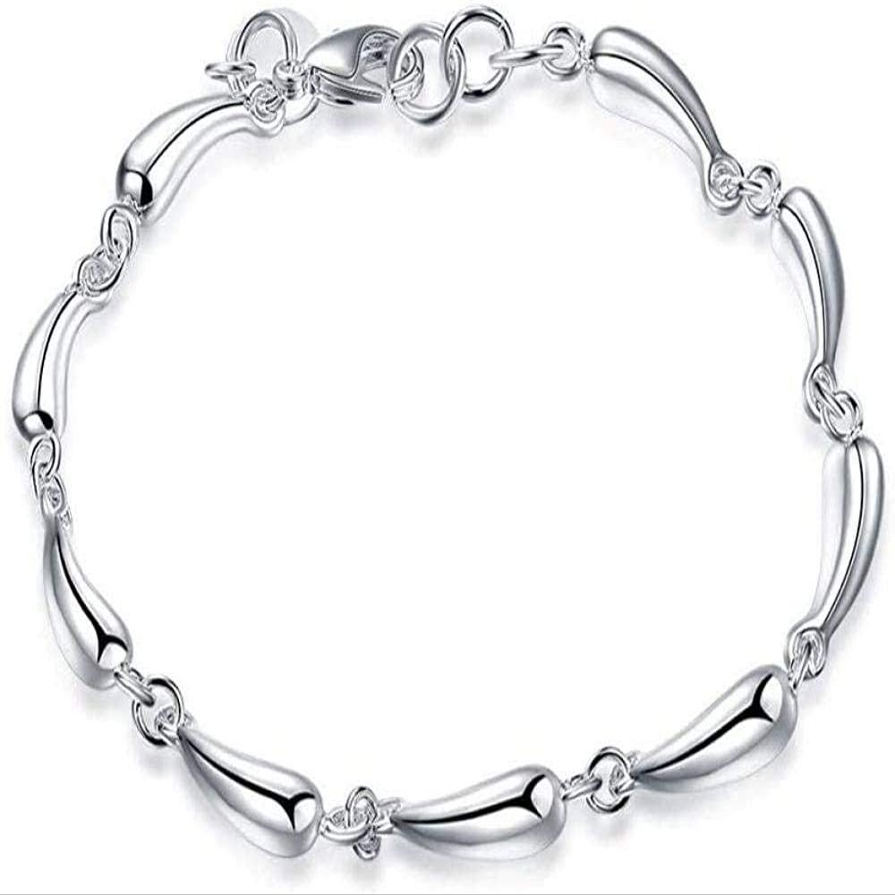 Bracelet Jewelry Silver Chain Water Drop Droplets Silver Rolo Bracelets Jewelry Silver Bracelet